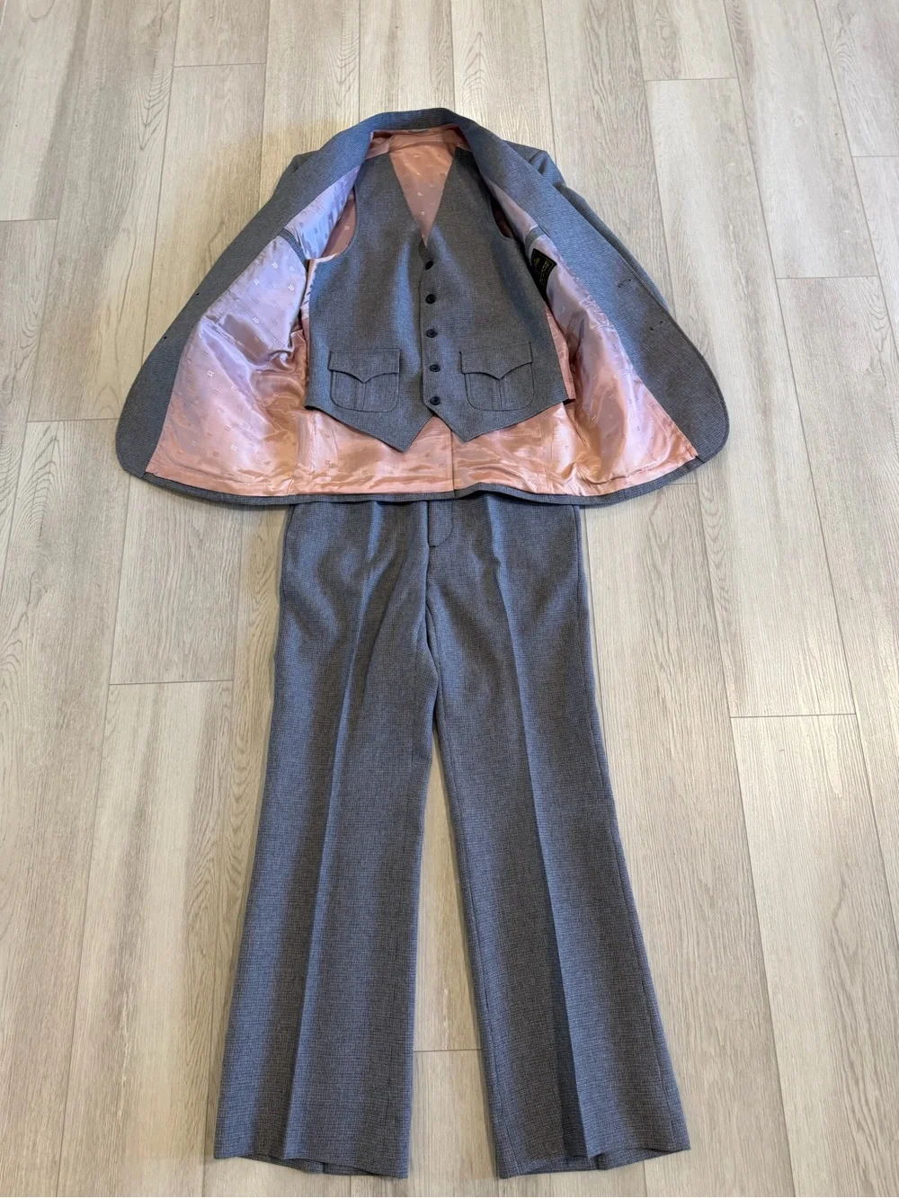 Vintage 70s Circle S Western Ranch Wear Men's 3pc Set Pant Suit Sz 38R Waist 34”